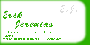 erik jeremias business card